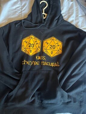 Gildan Black Crewneck Hoodie with Yellow D20 Graphic